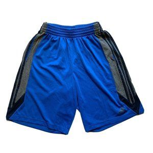 Adidas DualThreat Athletic Shorts Mens Medium 3 Stripes‎ Blue Sports Athleisure
